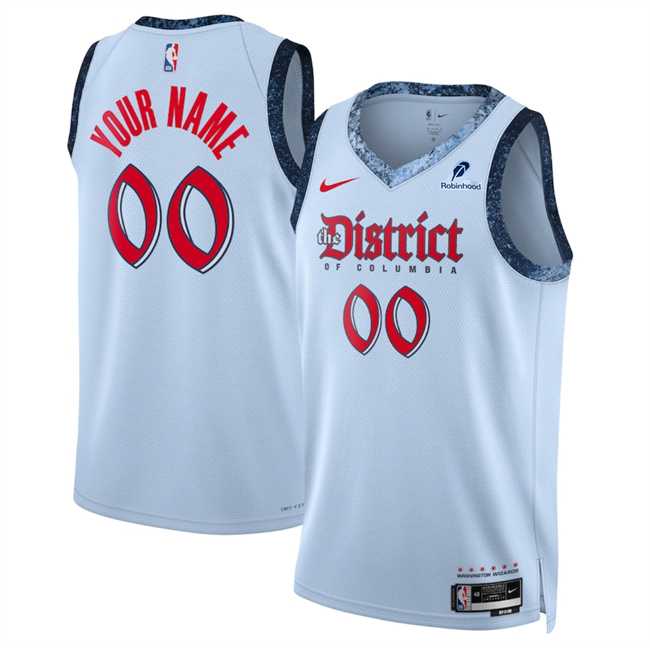 Men%27s Washington Wizards Active Player Custom Powder Blue 2024-25 City Edition Stitched Basketball Jersey